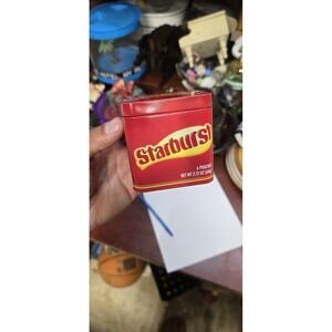 Starburst Branded Red Metal Keepsake Tin with Lid
